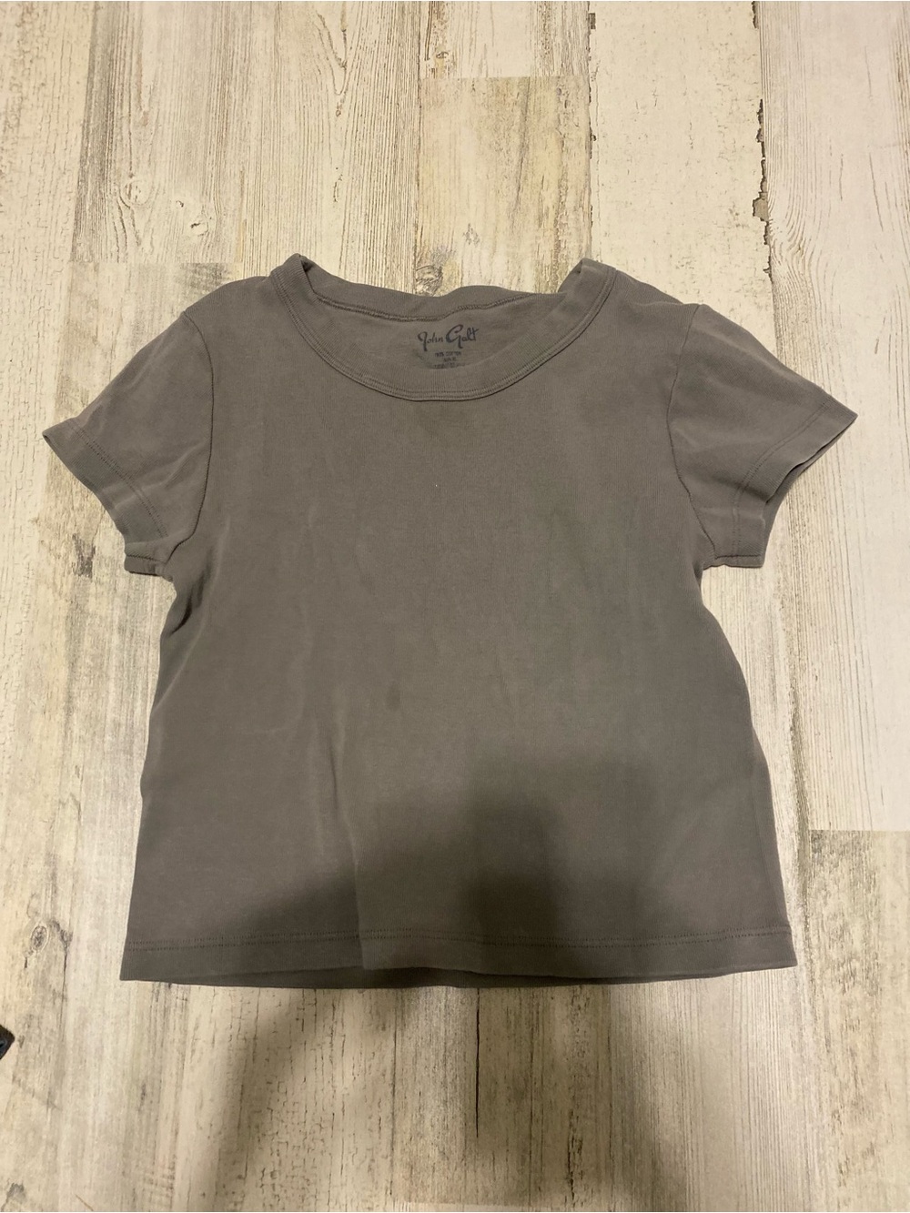 John Galt Kids Medium Gray Taupe Short Sleeve T-Shirt